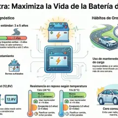 Guía sobre cuanto dura una batería de coche: vida útil estándar 3-5 años, pero calor y trayectos cortos la reducen. Señales de agotamiento y consejos de mantenimiento.