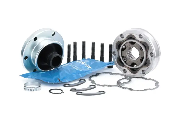 Kit de junta homocinetica coche con grasa, tornillos y abrazaderas.