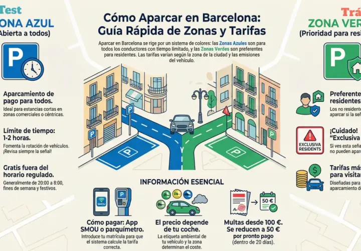 Guía de aparcamiento en Barcelona: Zonas Azules y Verdes. Información sobre tarifas, pago con SMOU y multas. bsm estació barcelona nord.