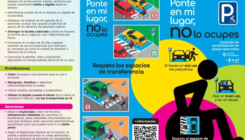 Imagen de campaña contra el mal uso de plazas de aparcamiento para personas con discapacidad. Estacionar sin tarjeta es una infracción grave con multa.