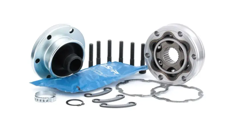 Kit de junta homocinetica coche con grasa, tornillos y abrazaderas.