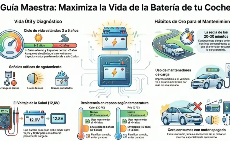 Cuánto dura una batería de coche y cuándo conviene cambiarla