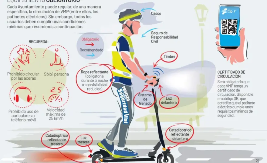 ¿Es obligatorio el casco en patinete? Reglas y multas