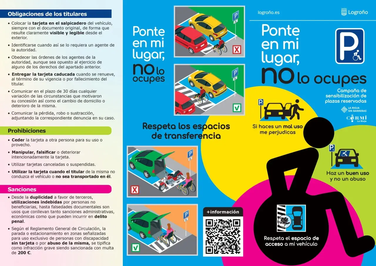 Imagen de campaña contra el mal uso de plazas de aparcamiento para personas con discapacidad. Estacionar sin tarjeta es una infracción grave con multa.