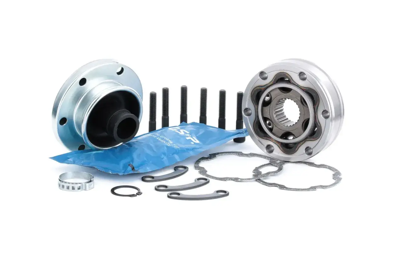 Kit de junta homocinetica coche con grasa, tornillos y abrazaderas.